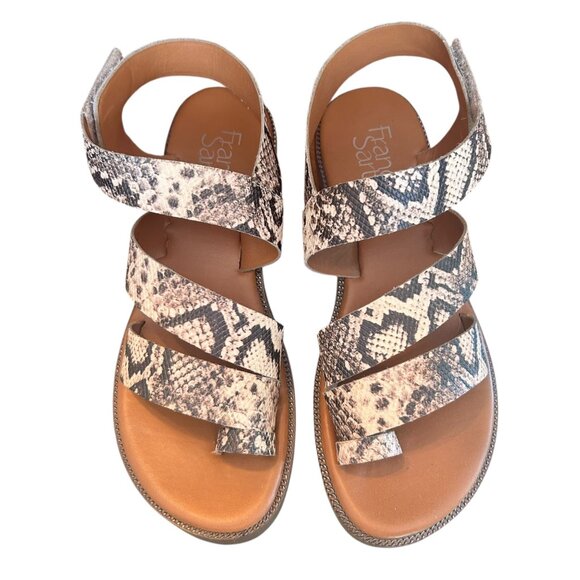 Franco Sarto Snakeskin Laritza Strappy Statement Sandals 7 - Picture 1 of 9